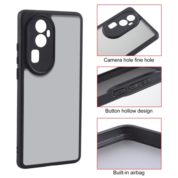 For OPPO Reno10 Pro+ Fine Pore Matte Black TPU + PC Phone Case