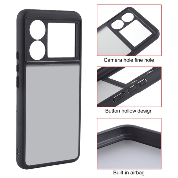 For Realme GT5 Matte Black TPU + PC Phone Case