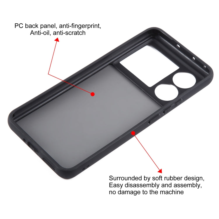 For Realme GT5 Matte Black TPU + PC Phone Case