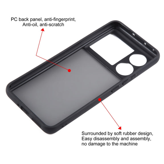 For Realme GT5 Matte Black TPU + PC Phone Case