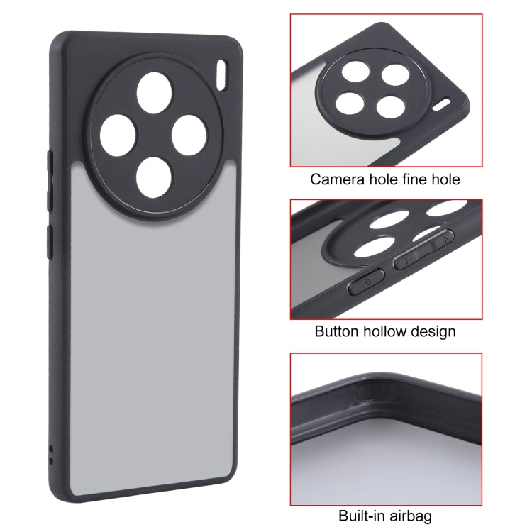 For vivo X100 Fine Pore Matte Black TPU + PC Phone Case