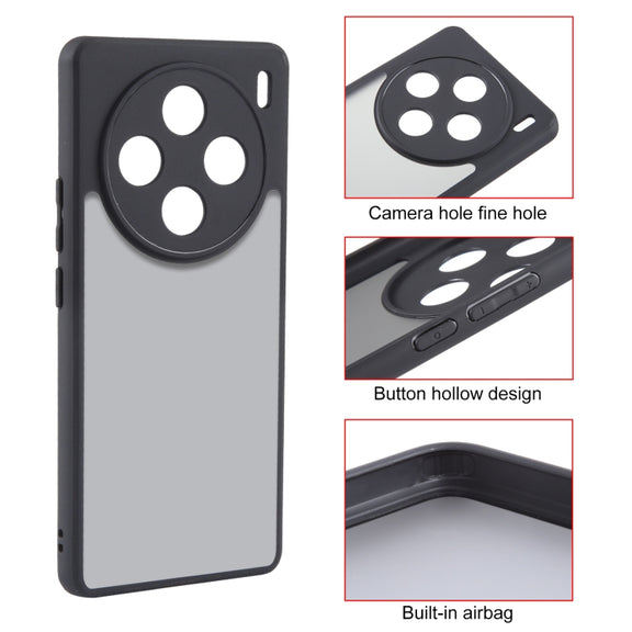 For vivo X100 Fine Pore Matte Black TPU + PC Phone Case