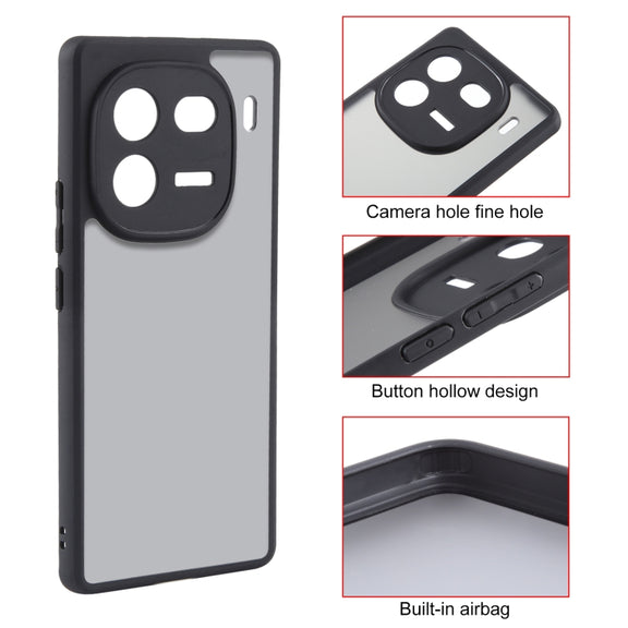 For vivo iQOO 12 Pro Fine Pore Matte Black TPU + PC Phone Case