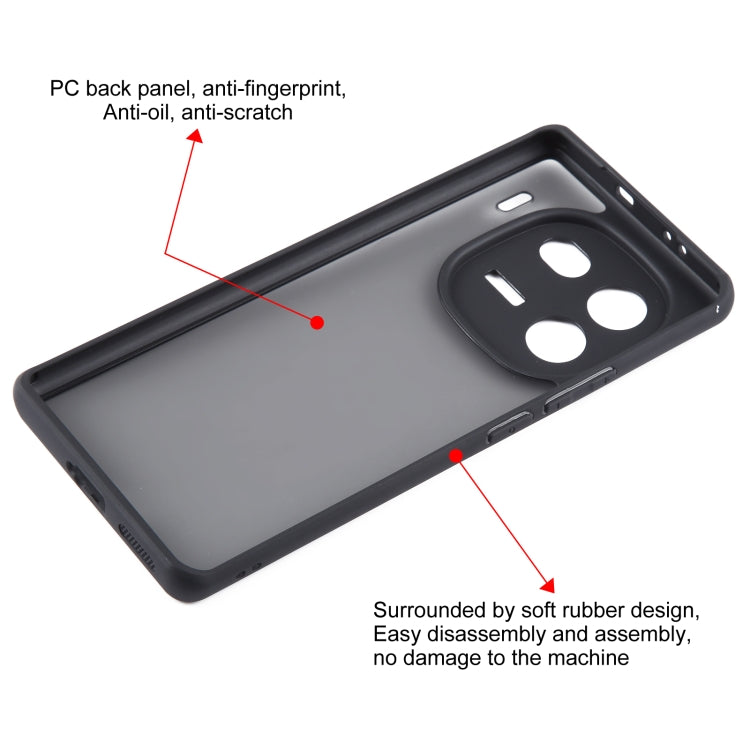 For vivo iQOO 12 Pro Fine Pore Matte Black TPU + PC Phone Case