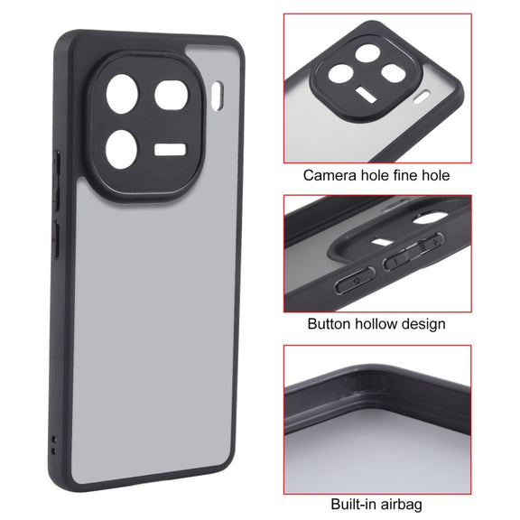 For vivo iQOO 12 Fine Pore Matte Black TPU + PC Phone Case