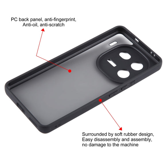 For vivo iQOO 12 Fine Pore Matte Black TPU + PC Phone Case