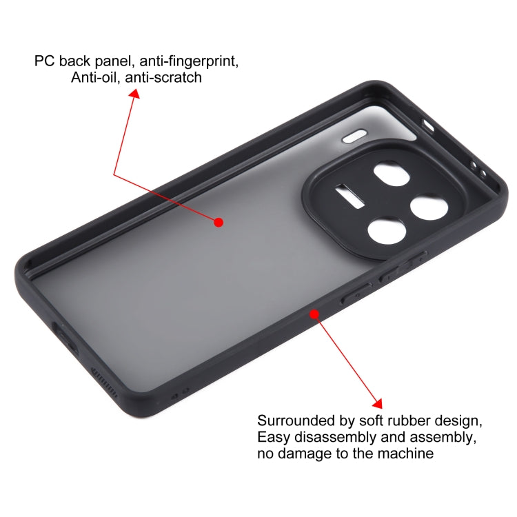 For vivo iQOO 12 Fine Pore Matte Black TPU + PC Phone Case