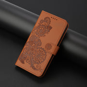 For Huawei Pura 70 Pro / Pura 70 Pro+ Datura Flower Embossed Flip Leather Phone Case(Brown)