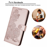 For Huawei Pura 70 Datura Flower Embossed Flip Leather Phone Case(Rose Gold)