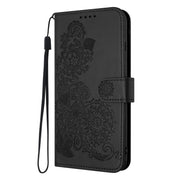 For Google Pixel 9 Pro Datura Flower Embossed Flip Leather Phone Case(Black)