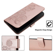 For Google Pixel 9 Datura Flower Embossed Flip Leather Phone Case(Rose Gold)