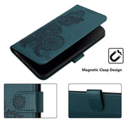 For Google Pixel 9 Datura Flower Embossed Flip Leather Phone Case(Dark Green)