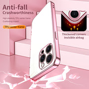For iPhone 16 Pro Max Transparent Plating Fine Hole Phone Case(Purple)