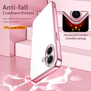 For iPhone 16 Transparent Plating Fine Hole Phone Case(Black)