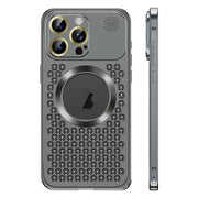 For iPhone 12 Pro Max Spring Buckle MagSafe Magnetic Metal Aromatherapy Phone Case(Black)
