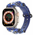 For Apple Watch Ultra 2 49mm Paracord Genuine Leather Watch Band(Blue Camo) - Watch Bands by PMC TechLife | Online Shopping South Africa | PMC TechLife | Buy Now Pay Later Mobicred