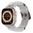 For Apple Watch Ultra 49mm Plain Paracord Genuine Leather Watch Band(Grey) - Watch Bands by PMC TechLife | Online Shopping South Africa | PMC TechLife | Buy Now Pay Later Mobicred