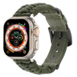 For Apple Watch Ultra 49mm Plain Paracord Genuine Leather Watch Band(Army Green) - Watch Bands by PMC TechLife | Online Shopping South Africa | PMC TechLife | Buy Now Pay Later Mobicred