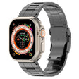 For Apple Watch Ultra 2 49mm Safety Buckle Trapezoid Titanium Steel Watch Band(Grey) - Watch Bands by PMC TechLife | Online Shopping South Africa | PMC TechLife
