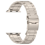 For Apple Watch Series 7 41mm Safety Buckle Trapezoid Titanium Steel Watch Band(Titanium)