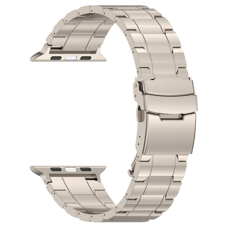 For Apple Watch Series 7 41mm Safety Buckle Trapezoid Titanium Steel Watch Band(Titanium)