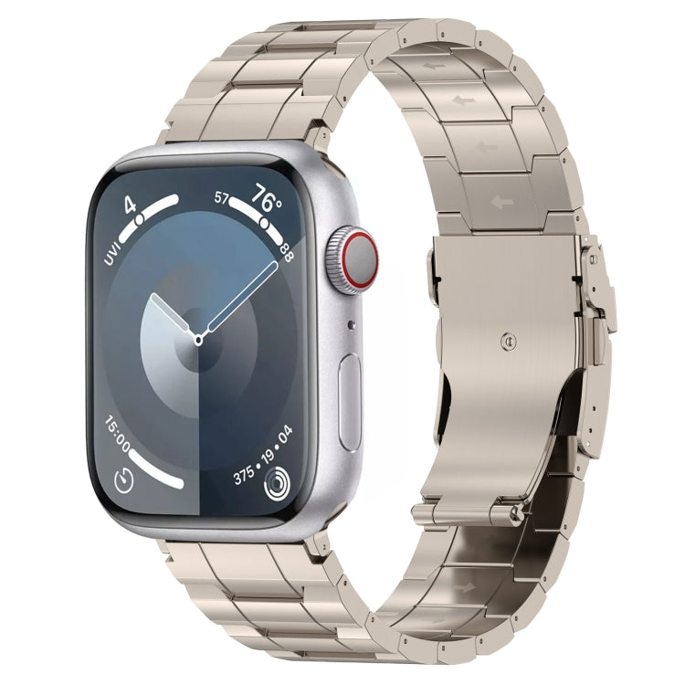 For Apple Watch Series 4 40mm Safety Buckle Trapezoid Titanium Steel Watch Band(Titanium)