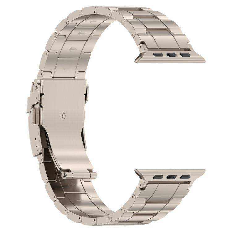 For Apple Watch 38mm Safety Buckle Trapezoid Titanium Steel Watch Band(Titanium)