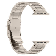For Apple Watch 38mm Safety Buckle Trapezoid Titanium Steel Watch Band(Titanium)