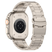 For Apple Watch 38mm Safety Buckle Trapezoid Titanium Steel Watch Band(Titanium)