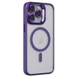 For iPhone 15 Pro Invisible Lens Holder PC + TPU Frosted MagSafe Phone Case(Purple) - iPhone 15 Pro Cases by PMC TechLife | Online Shopping South Africa | PMC TechLife