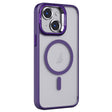 For iPhone 15 Plus Invisible Lens Holder PC + TPU Frosted MagSafe Phone Case(Purple) - iPhone 15 Plus Cases by PMC TechLife | Online Shopping South Africa | PMC TechLife