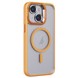 For iPhone 14 Plus Invisible Lens Holder PC + TPU Frosted MagSafe Phone Case(Orange) - iPhone 14 Plus Cases by PMC TechLife | Online Shopping South Africa | PMC TechLife | Buy Now Pay Later Mobicred