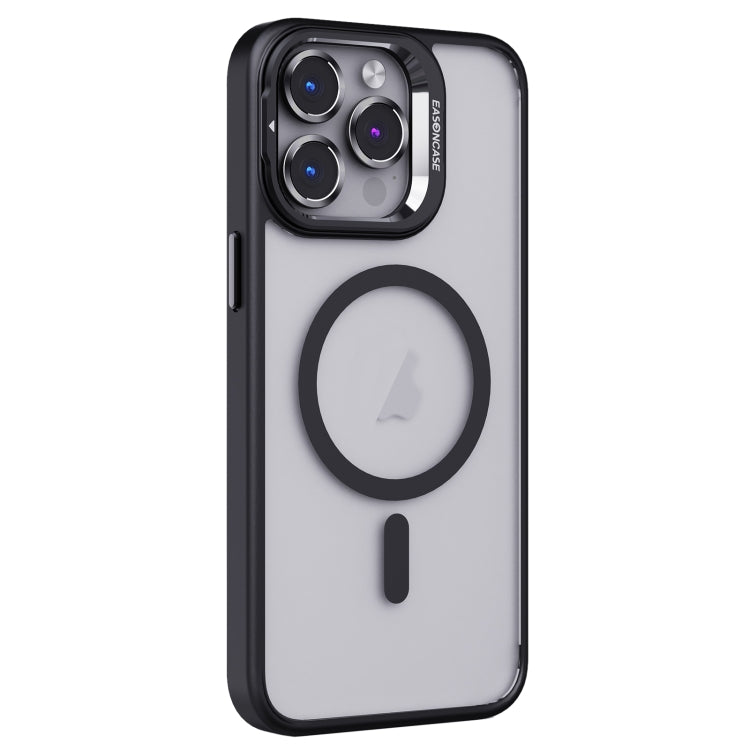 For iPhone 14 Pro Max Invisible Lens Holder PC + TPU Frosted MagSafe Phone Case(Black)