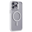 For iPhone 13 Pro Max Invisible Lens Holder PC + TPU Frosted MagSafe Phone Case(White) - iPhone 13 Pro Max Cases by PMC TechLife | Online Shopping South Africa | PMC TechLife | Buy Now Pay Later Mobicred