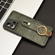 For Motorola Moto G84 5G Wristband Leather Back Phone Case(Green)