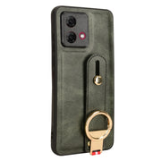 For Motorola Moto G84 5G Wristband Leather Back Phone Case(Green)
