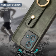 For Motorola Edge 40 Neo 5G Wristband Leather Back Phone Case(Green)