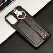 For Motorola Moto G Power 2024 Wristband Leather Back Phone Case(Black)