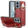 For Motorola Moto G Power 2024 Wristband Leather Back Phone Case(Red) - Motorola Cases by PMC Jewellery | Online Shopping South Africa | PMC Jewellery | Buy Now Pay Later Mobicred