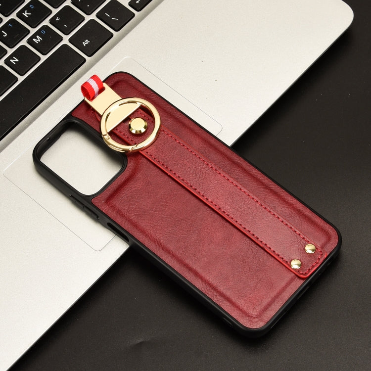 For Motorola Moto G Power 2024 Wristband Leather Back Phone Case(Red)