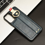 For Motorola Moto G Power 2024 Wristband Leather Back Phone Case(Blue)