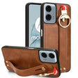 For Motorola Moto G Power 2024 Wristband Leather Back Phone Case(Brown) - Motorola Cases by PMC Jewellery | Online Shopping South Africa | PMC Jewellery | Buy Now Pay Later Mobicred