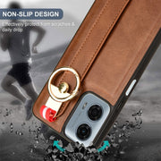 For Motorola Moto G 5G 2024 Wristband Leather Back Phone Case(Brown)