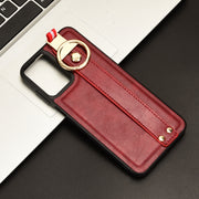 For Motorola Moto G Play 4G 2024 Wristband Leather Back Phone Case(Red)