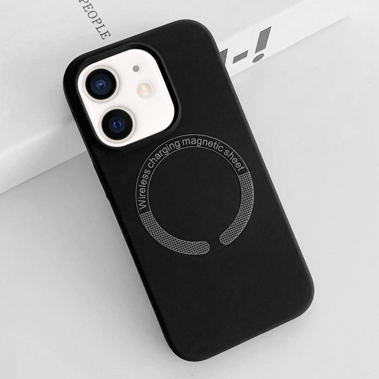 For iPhone 12 MagSafe Magnetic Liquid Silicone Phone Case(Black)