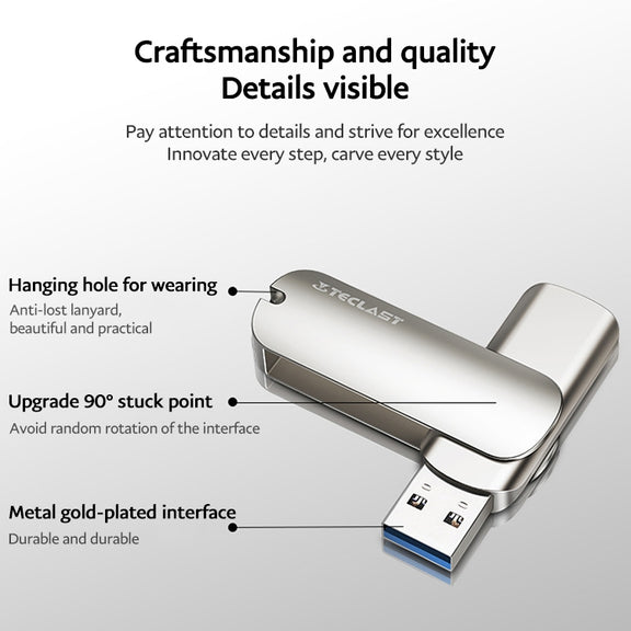 Teclast Leishen Plus Series USB3.0 Twister Flash Drive, Memory:64GB(Silver)
