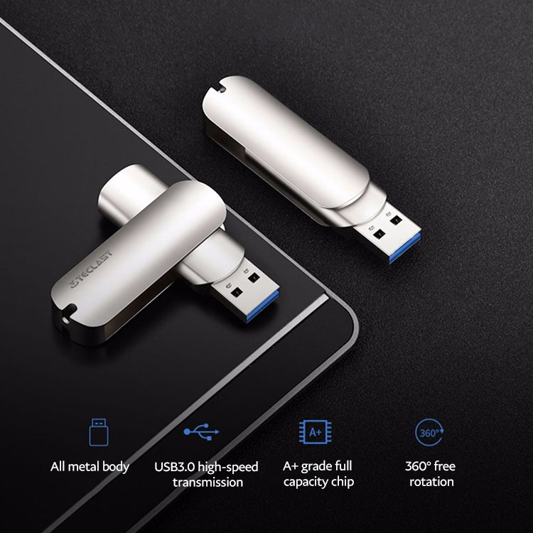 Teclast Leishen Plus Series USB3.0 Twister Flash Drive, Memory:128GB(Silver)