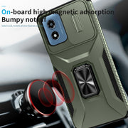 For Motorola Moto G Play 2024 Sliding Camshield Holder Phone Case(Alpine Green)