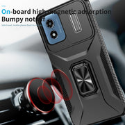 For Motorola Moto G Play 2024 Sliding Camshield Holder Phone Case(Black)