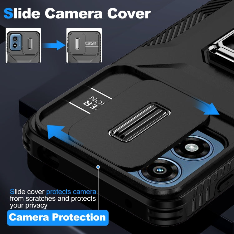 For Motorola Moto G Play 2024 Sliding Camshield Holder Phone Case(Black)